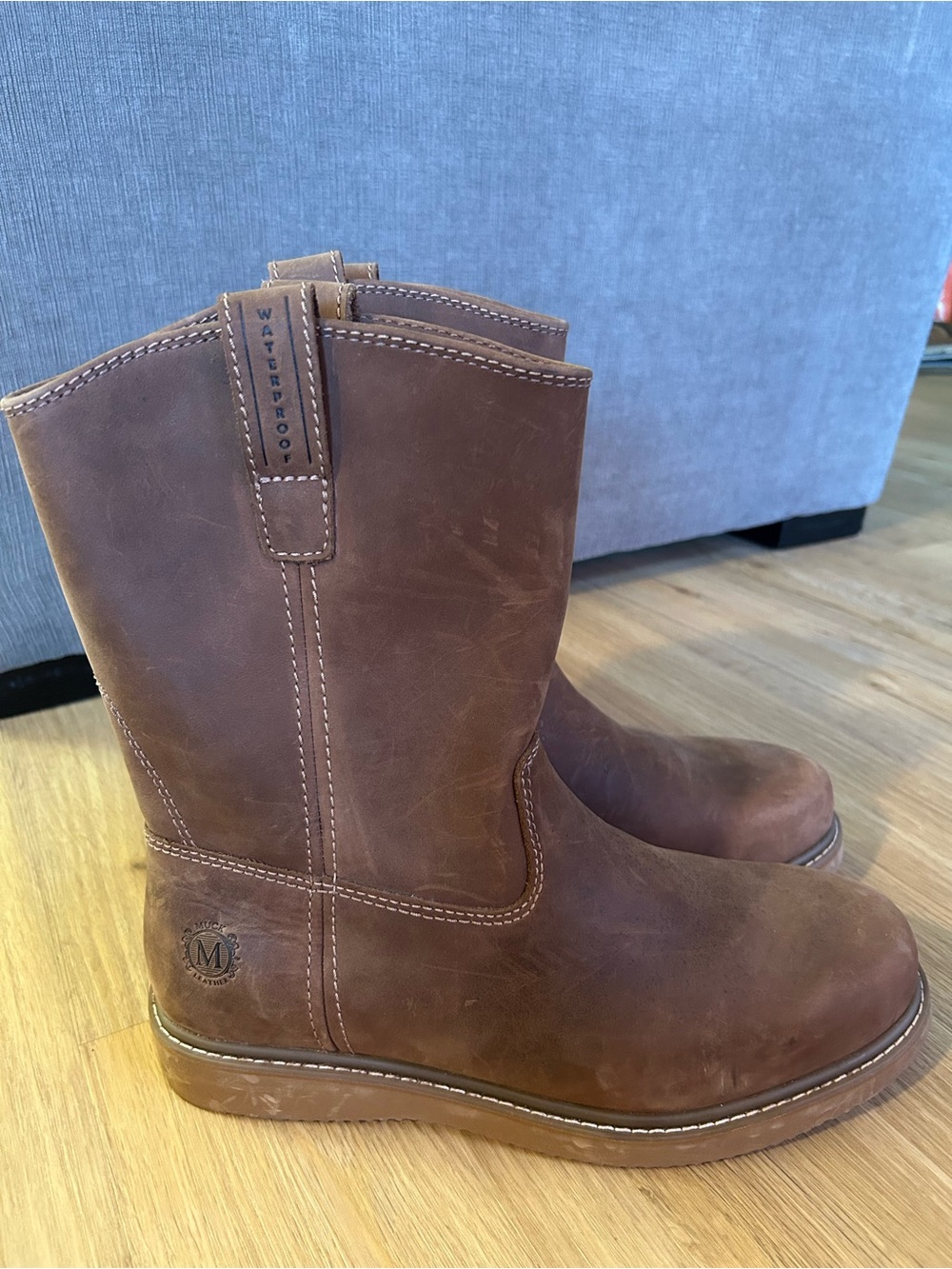 Muck Men's Wellie Classic 10” Waterproof/composite Toe Brown Leather Work Boots